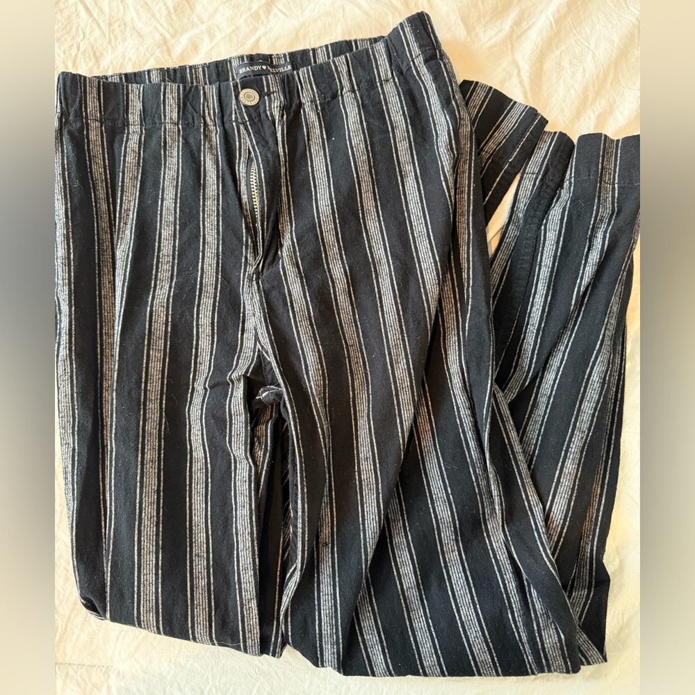 Brandy Melville black and white stripped pant